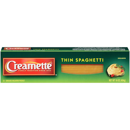 CREAMETTE, ENRICHED MACARONI PRODUCT, THIN SPAGHETTI