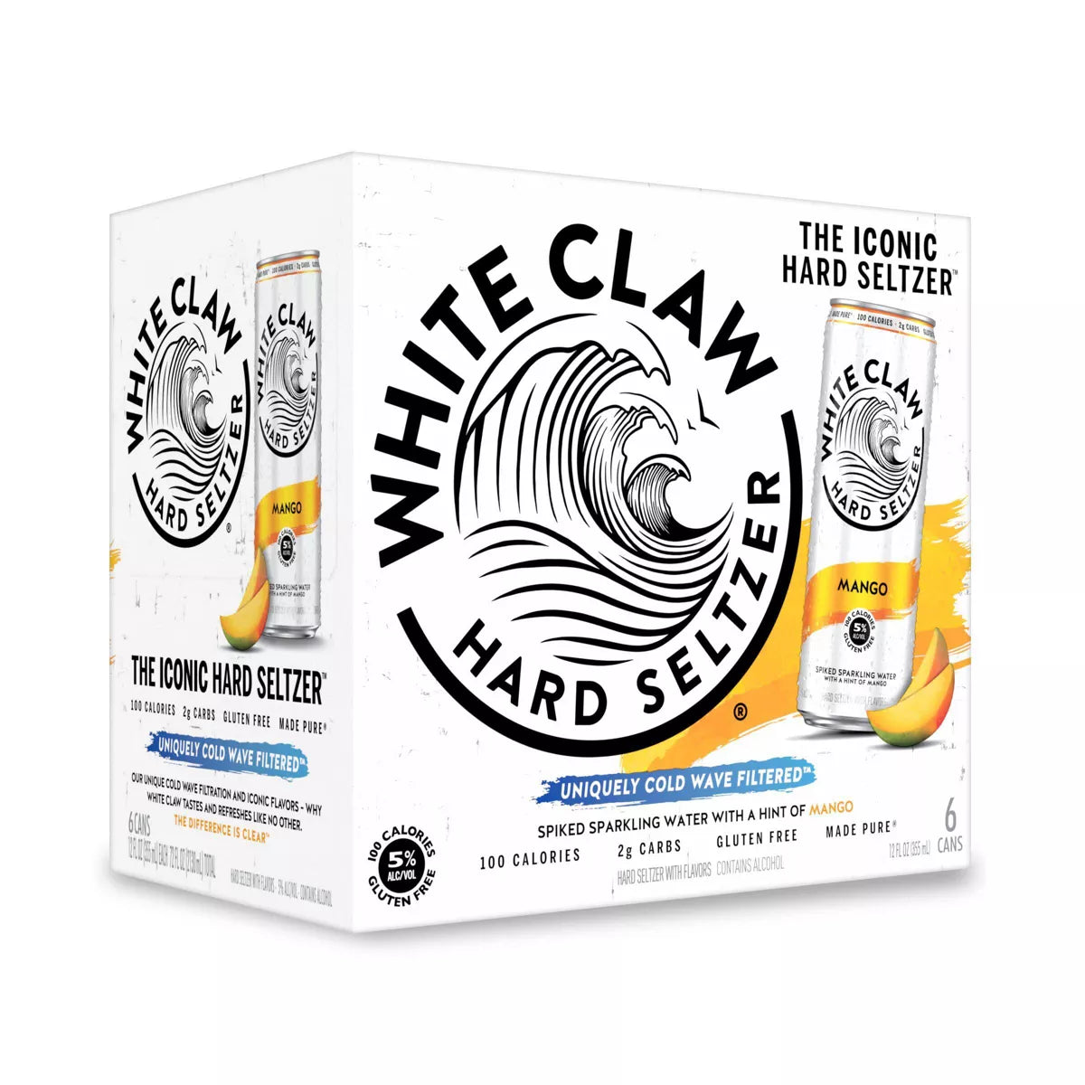 White Claw Mango Hard Seltzer - 6pk/12 fl oz Slim Cans