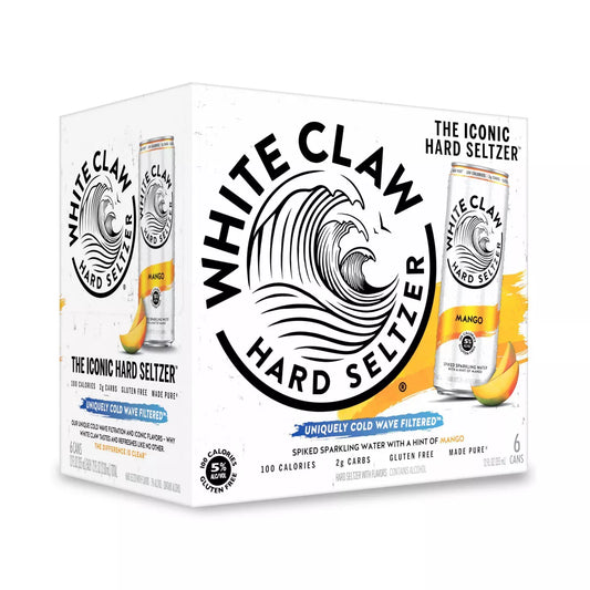 White Claw Mango Hard Seltzer - 6pk/12 fl oz Slim Cans