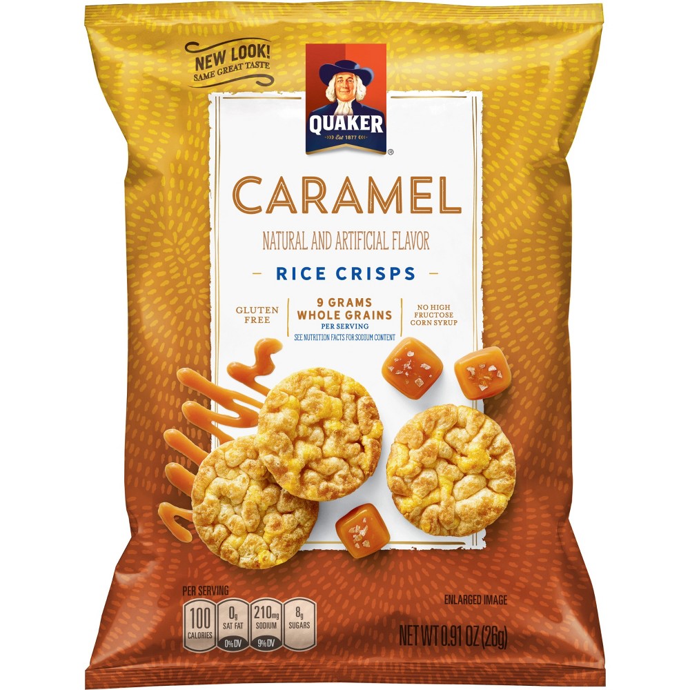 Quaker Rice Crisps Caramel Natural and Artificial Flavor 0.91 Ounce Plastic Bag
