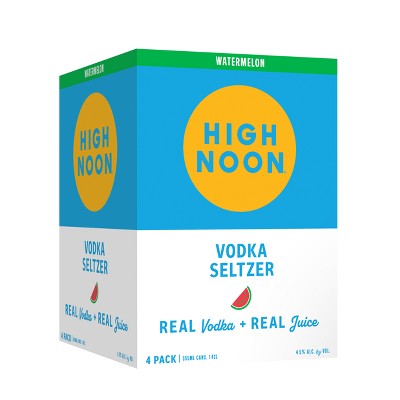 High Noon Watermelon Vodka Hard Seltzer 4 Single Serve 355ml Cans