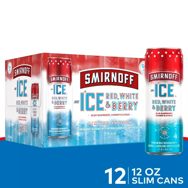 Smirnoff ICE Red White & Berry - 12pk/12 fl oz Cans