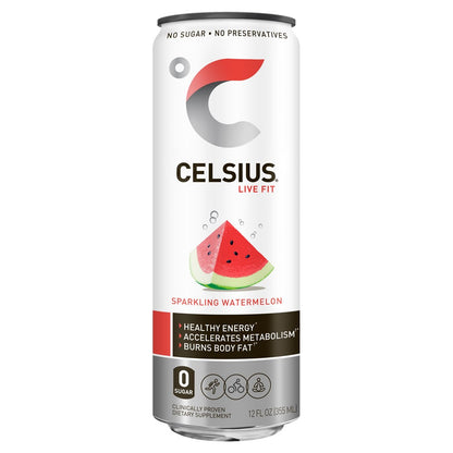CELSIUS Essential Energy Drink 12 Fl Oz  Sparkling Watermelon (Single Can)
