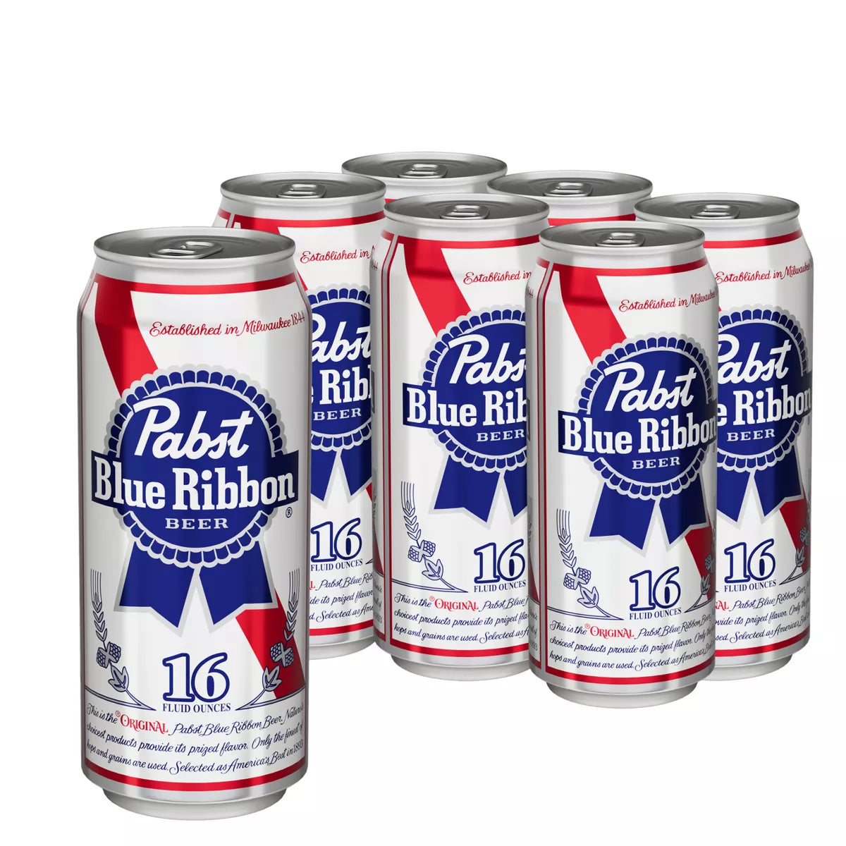 Pabst Blue Ribbon Beer - 6pk/16 fl oz Cans