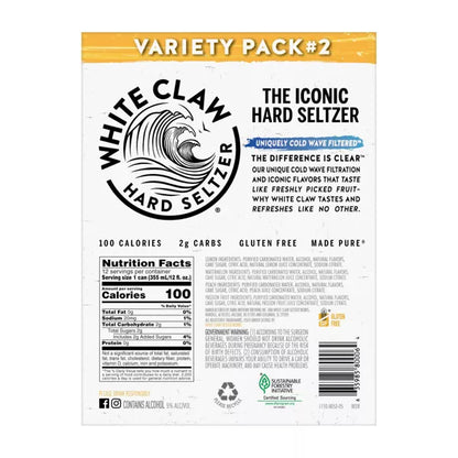 White Claw Hard Seltzer Variety Pack No. 2 - 12pk/12 fl oz Slim Cans