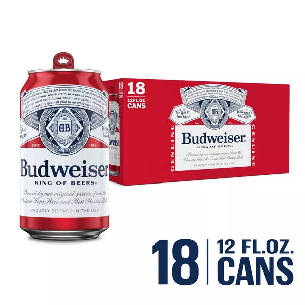 Budweiser American Lager Beer - 18pk/12 fl oz Cans