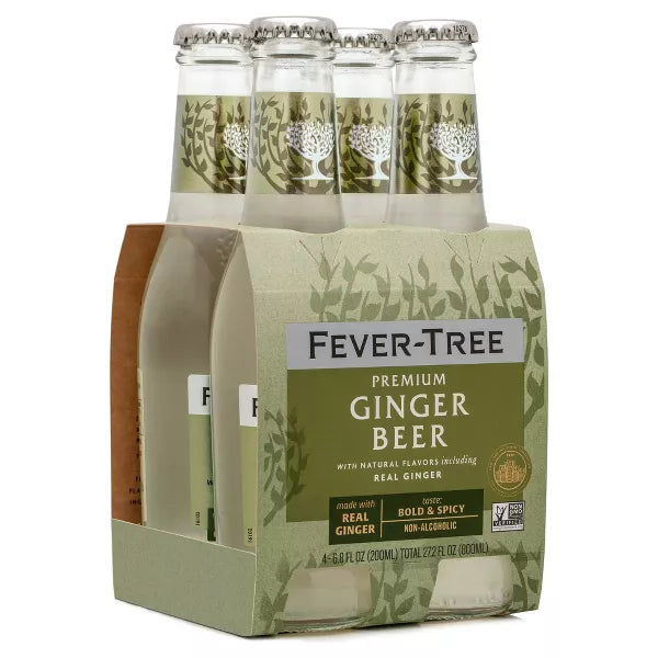 Fever-Tree Premium Ginger Beer Bottles - 4pk/200ml