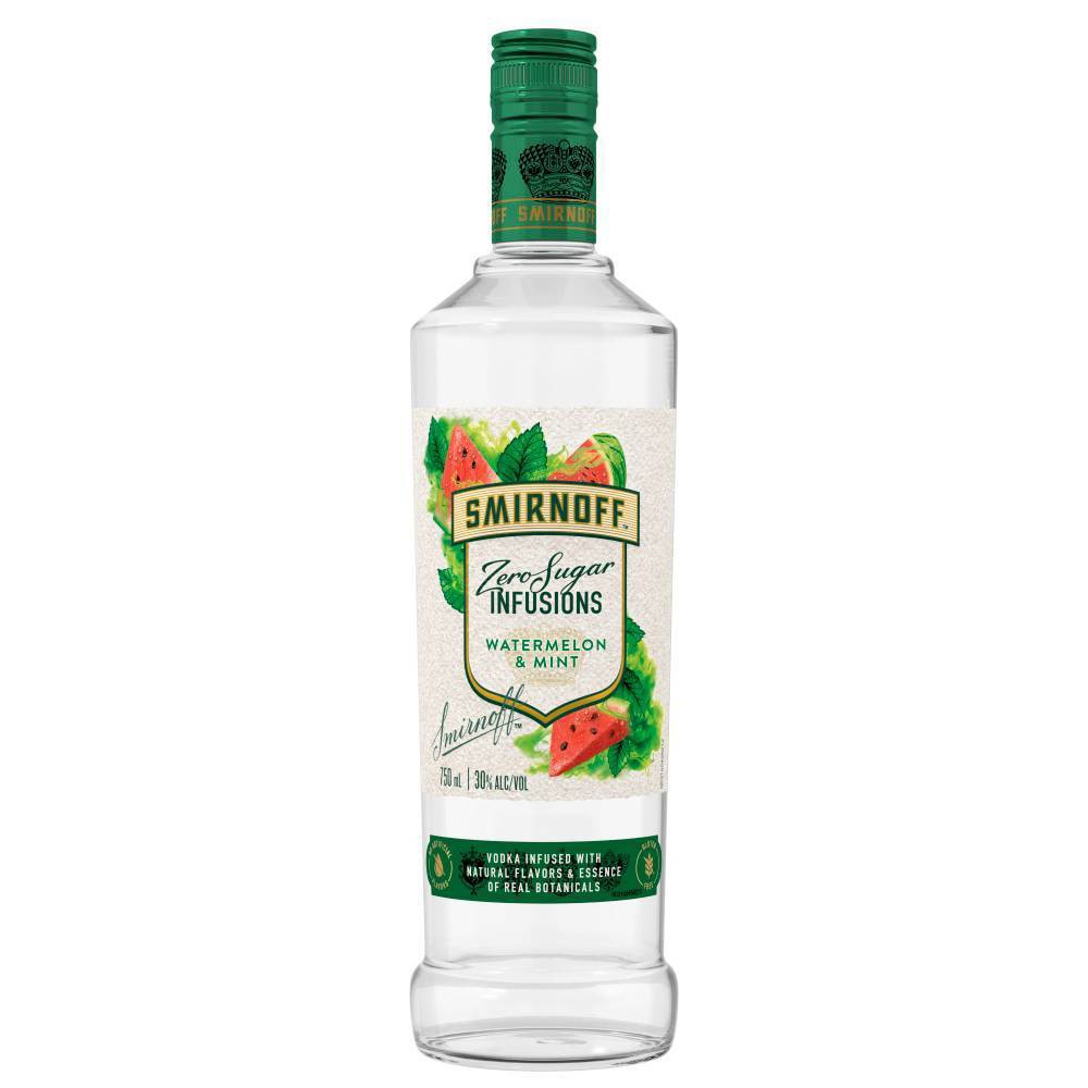 Smirnoff Zero Sugar Infusions Watermelon & Mint, Vodka Specialty - 750 mL Bottle