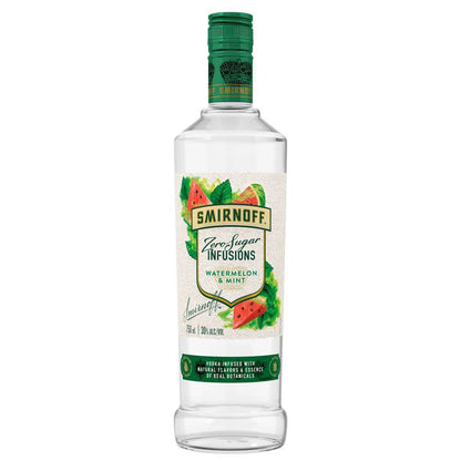 Smirnoff Zero Sugar Infusions Watermelon & Mint, Vodka Specialty - 750 mL Bottle