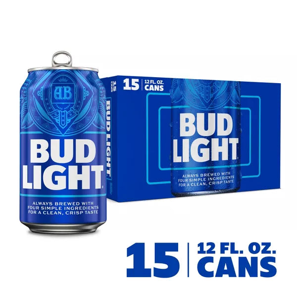Bud Light American Lager Beer - 15pk/12 fl oz Cans