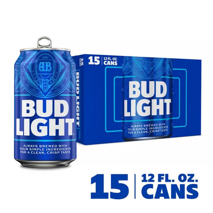 Bud Light American Lager Beer - 15pk/12 fl oz Cans