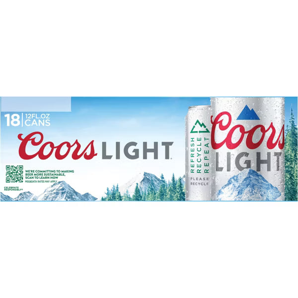 Coors Light Beer - 18pk/12 fl oz Cans