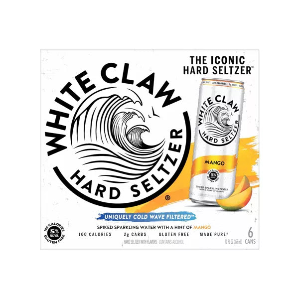 White Claw Mango Hard Seltzer - 6pk/12 fl oz Slim Cans