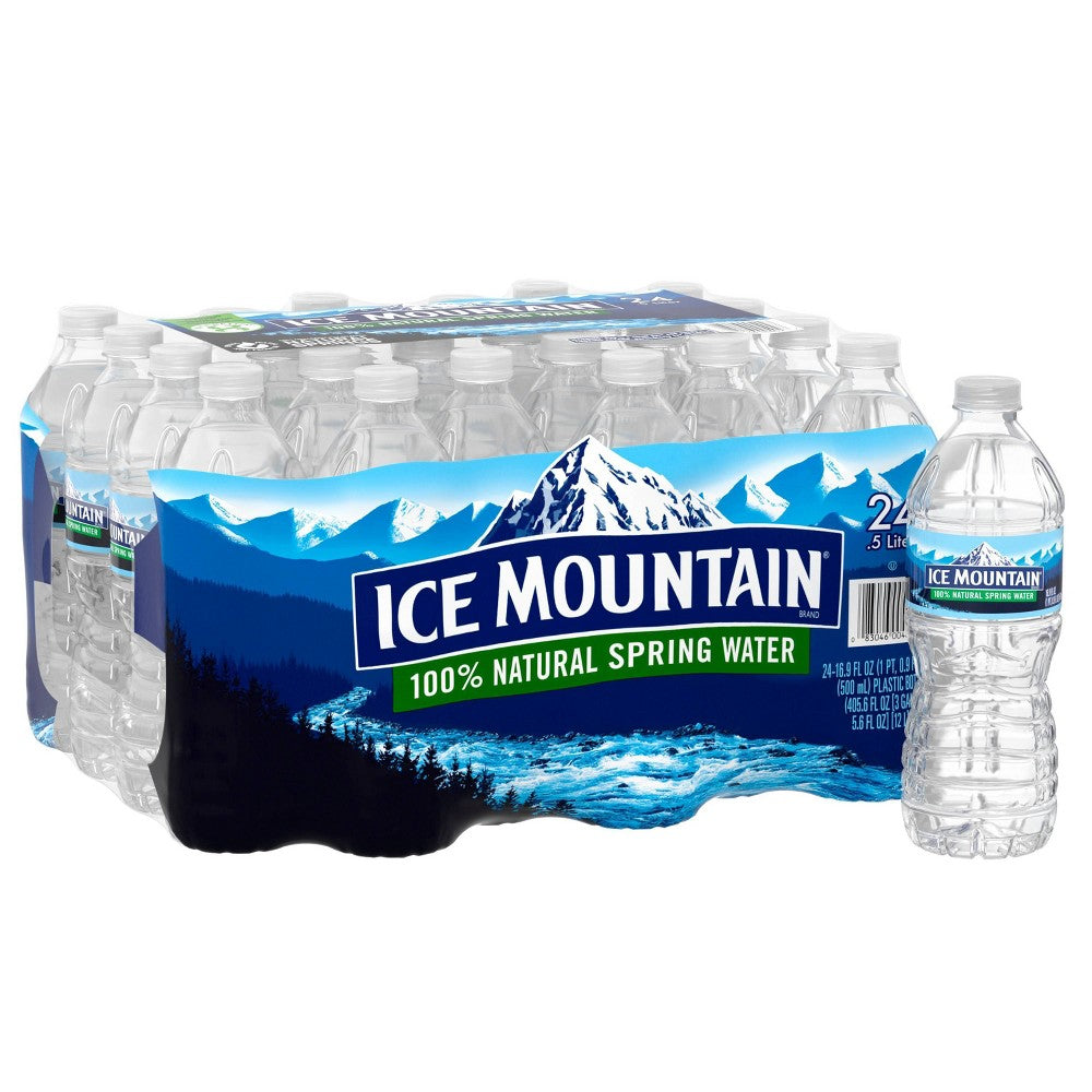 ICE MOUNTAIN Brand 100% Natural Spring Water  16.9-ounce bottles (Pack of 24)