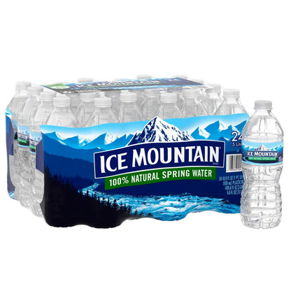ICE MOUNTAIN Brand 100% Natural Spring Water  16.9-ounce bottles (Pack of 24)