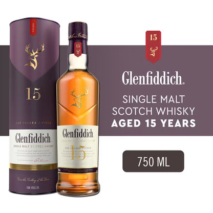 Glenfiddich 15yr Solera Reserve Single Malt Scotch Whisky - 750ml Bottle