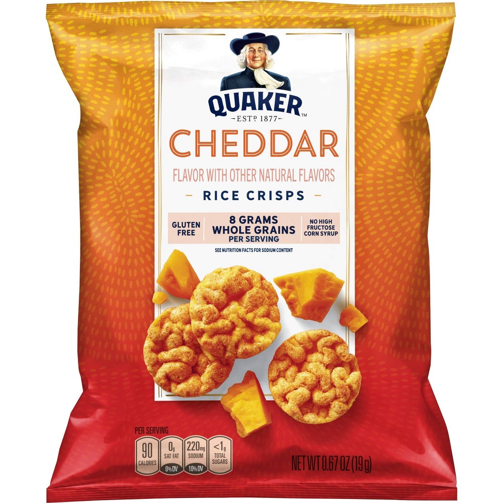 Quaker Cheddar Cheese Rice Snacks 0.67 Ounce Plastic Bag
