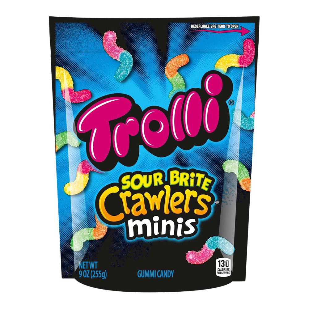 TROLLI, SOUR BRITE CRAWLERS MINIS GUMMI CANDY