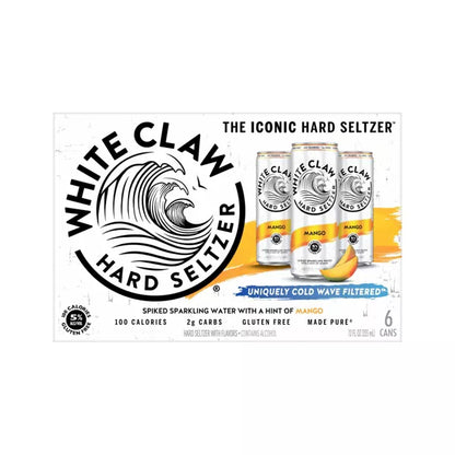 White Claw Mango Hard Seltzer - 6pk/12 fl oz Slim Cans