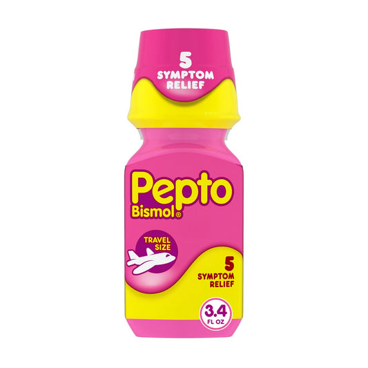 Pepto-Bismol Liquid, Upset Stomach Relief, Stomach Relief, Anti-Diarrheal - Travel Size - 3.4 fl oz