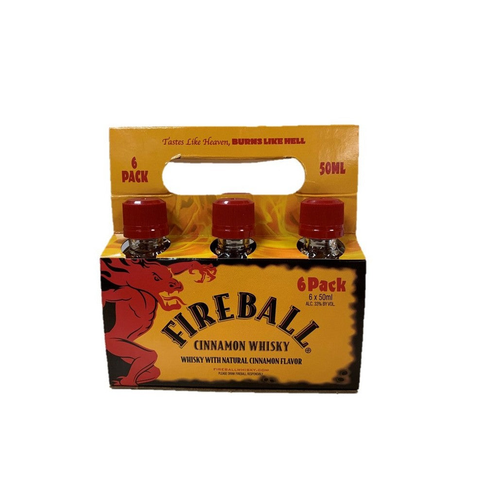Fireball Cinnamon Whisky - 6pk / 50ml Plastic Bottles