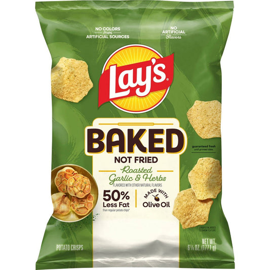 Lay's Baked Roasted Garlic & Herbs & Olive Chips - 6.25oz