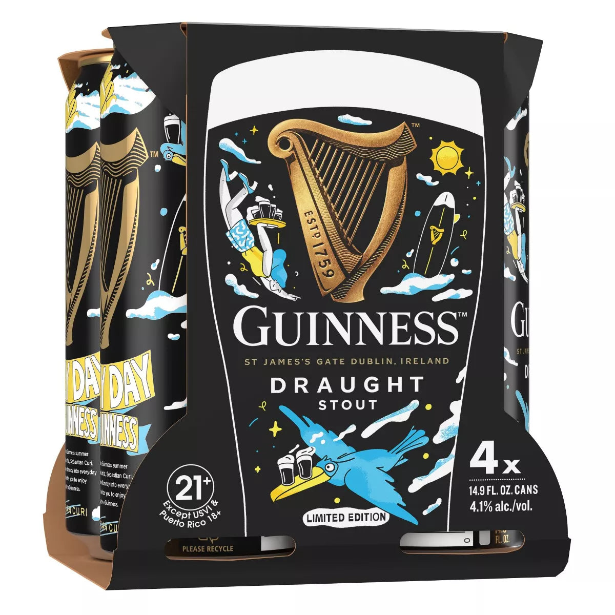Guinness Draught Beer - 4pk/14.9 fl oz Cans