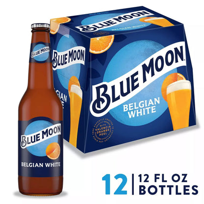 Blue Moon Belgian White Wheat Ale Beer - 12pk/12 fl oz Bottles