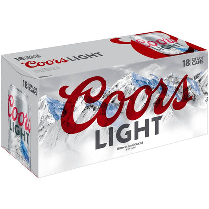 Coors Light Beer Cans 12 oz, 18 pk