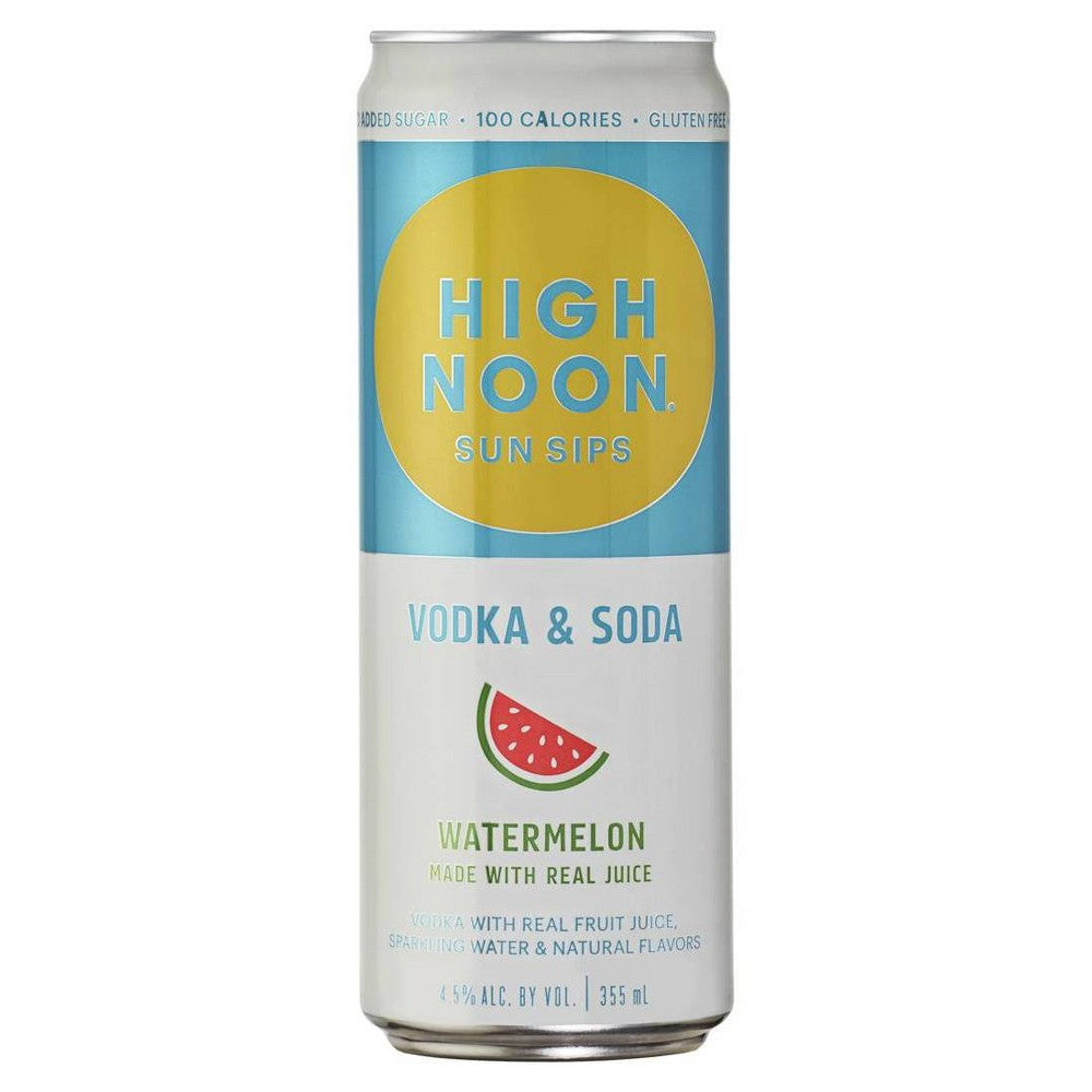 High Noon Watermelon Vodka Hard Seltzer 4 Single Serve 355ml Cans