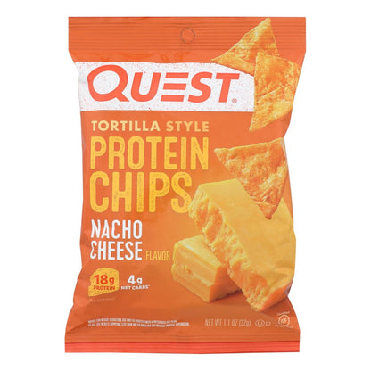 NACHO CHEESE TORTILLA STYLE PROTEIN CHIPS, NACHO CHEESE