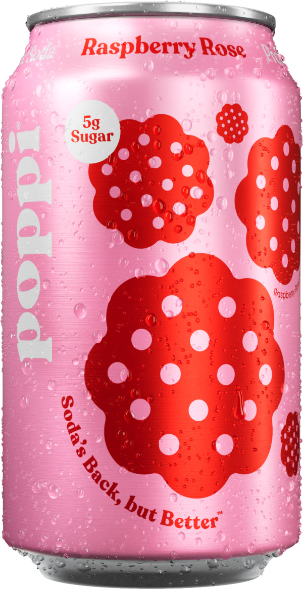 Poppi Prebiotic Soda  Raspberry Rose  12 fl oz Can