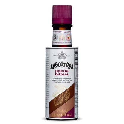 Angostura Cocoa Bitters  Cocktail Bitters for Professional and Home Mixologists  Kosher Certified  Sodium Free  4 FL OZ