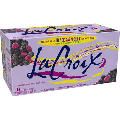 LaCroix Black Razzberry Sparkling Water 8pk/12 fl oz Cans, 8 Pack