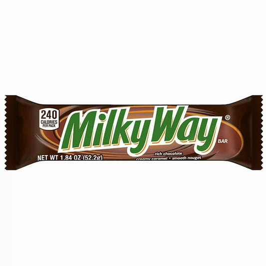 Milky Way Milk Chocolate Singles Size Candy Bars 1.84 oz Pack of 2