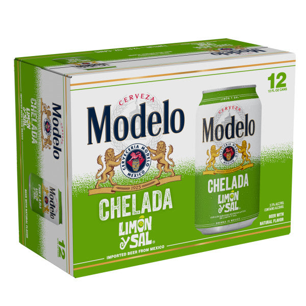 Modelo Chelada Limon y Sal Mexican Import Flavored Beer 3.5% ABV Can - 12-12 Fl. Oz.