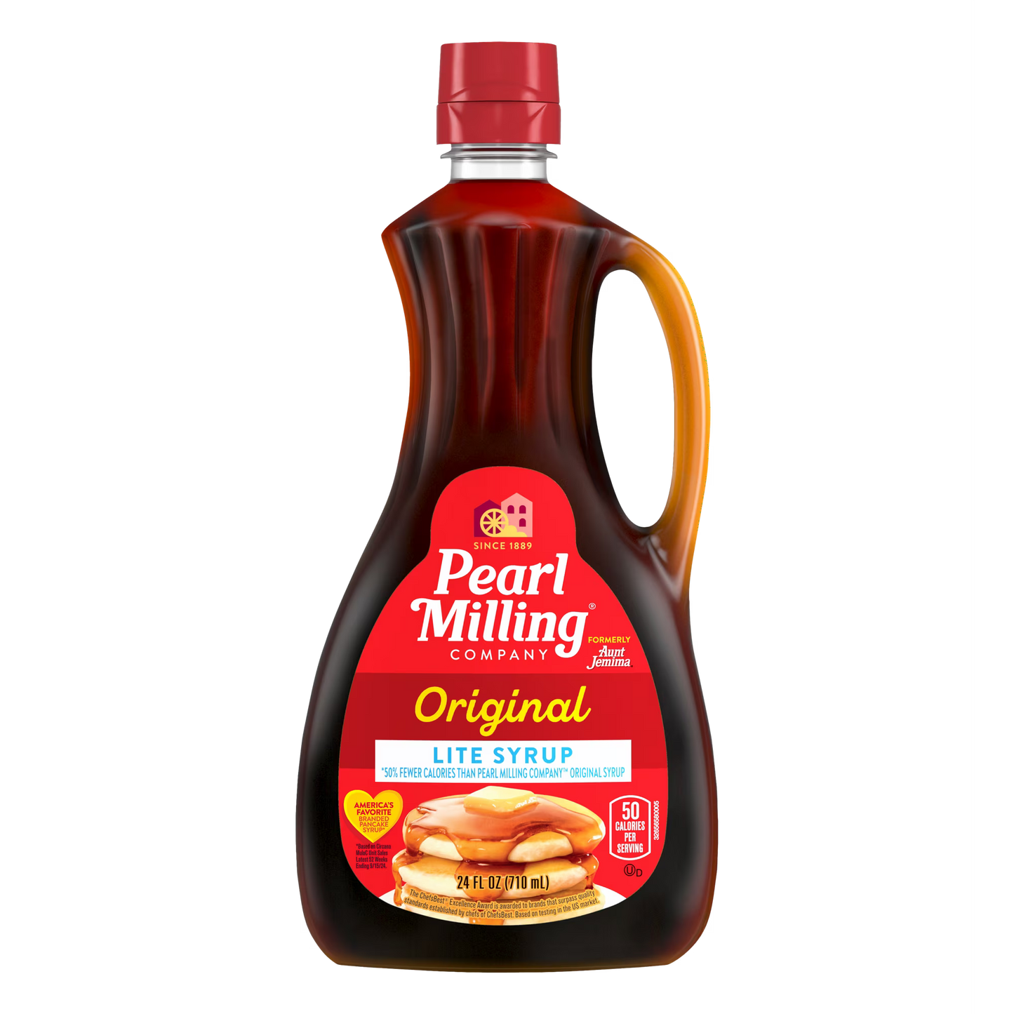 Pearl Milling Company Lite Pancake & Waffle Syrup Original, 24 fl oz Bottle, 24 Servings