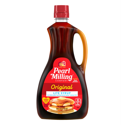 Pearl Milling Company Lite Pancake & Waffle Syrup Original, 24 fl oz Bottle, 24 Servings