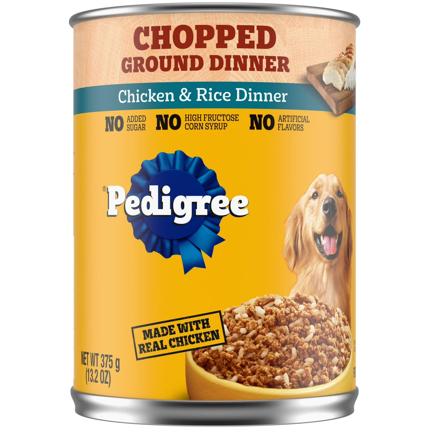 Pedigree Chopped Ground Dinner Pedigree Chopped Ground Dinner Adult Canned Wet Dog Food, Chicken & Rice Dinner, 13.2 Oz. Can375 G