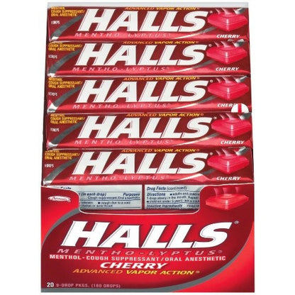 HALLS  Cherry Flavor Cough Drops  9 Drops
