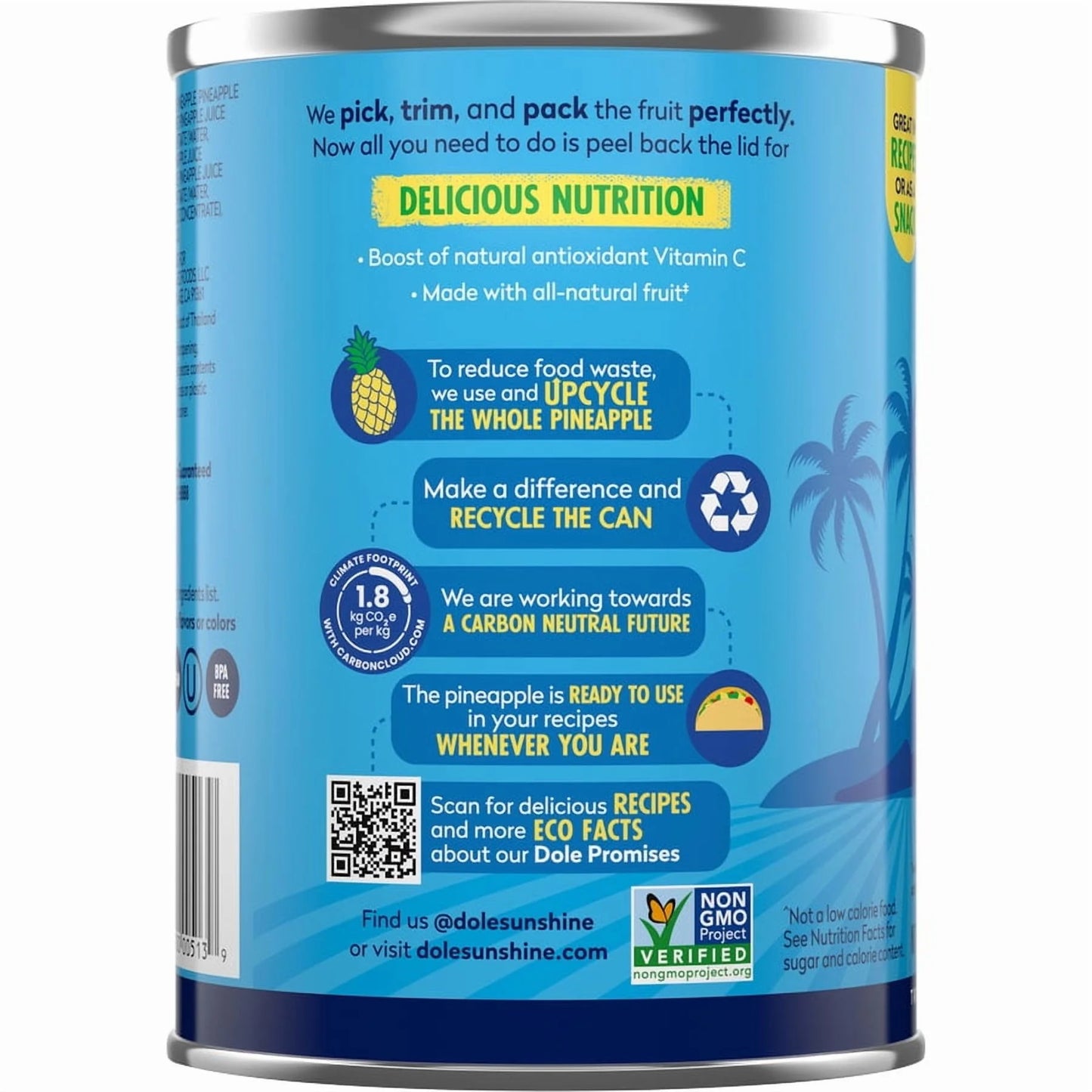 Dole Pineapple Tidbits in 100% Fruit Juice, 20 oz Can