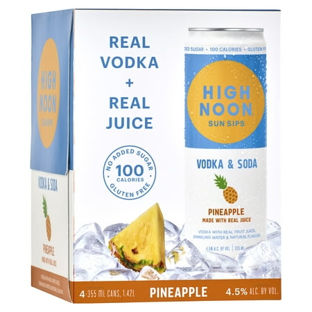 High Noon Pineapple Vodka Hard Seltzer 4 Single Serve 355ml Cans