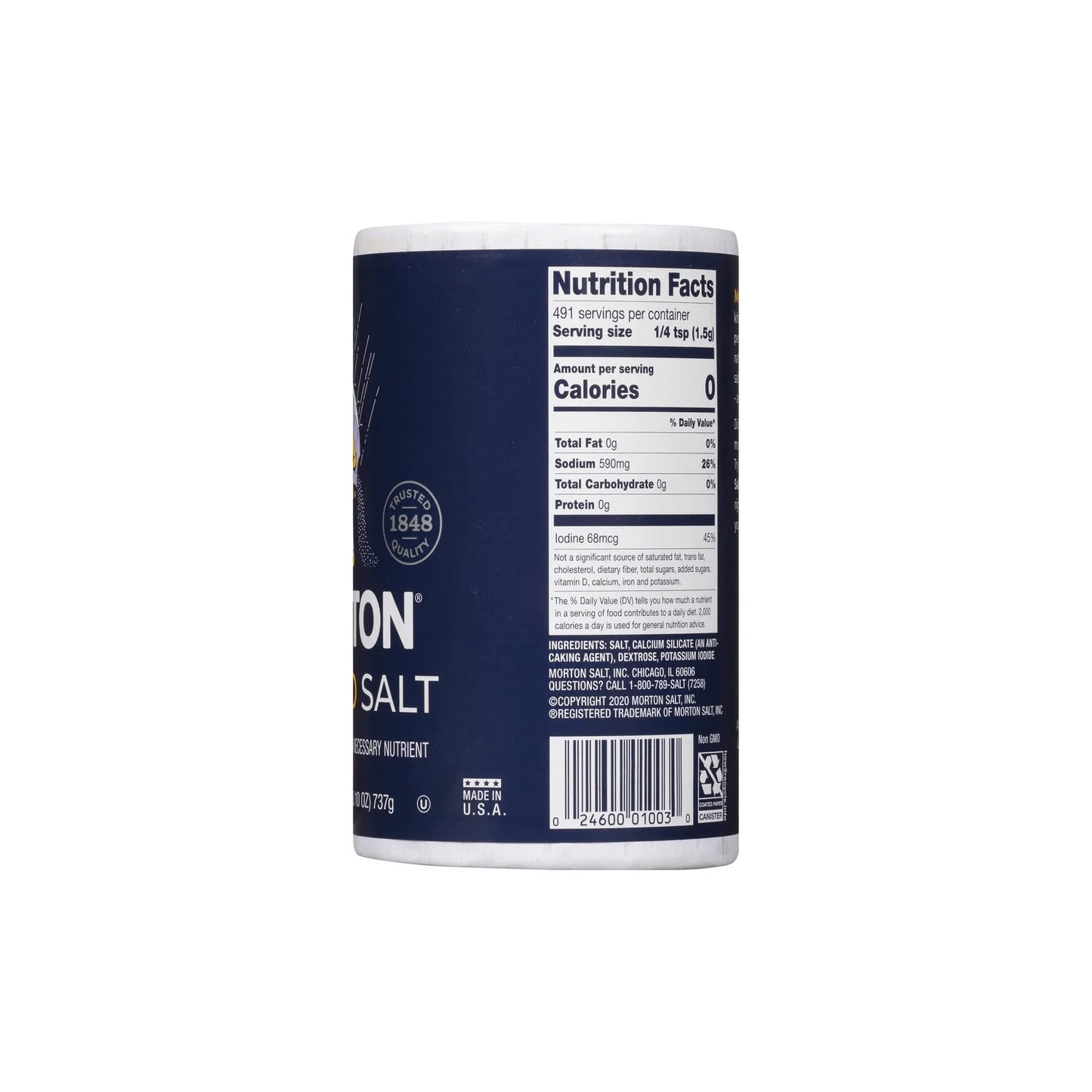 Morton® Salt, Iodized, 26 oz Round Can