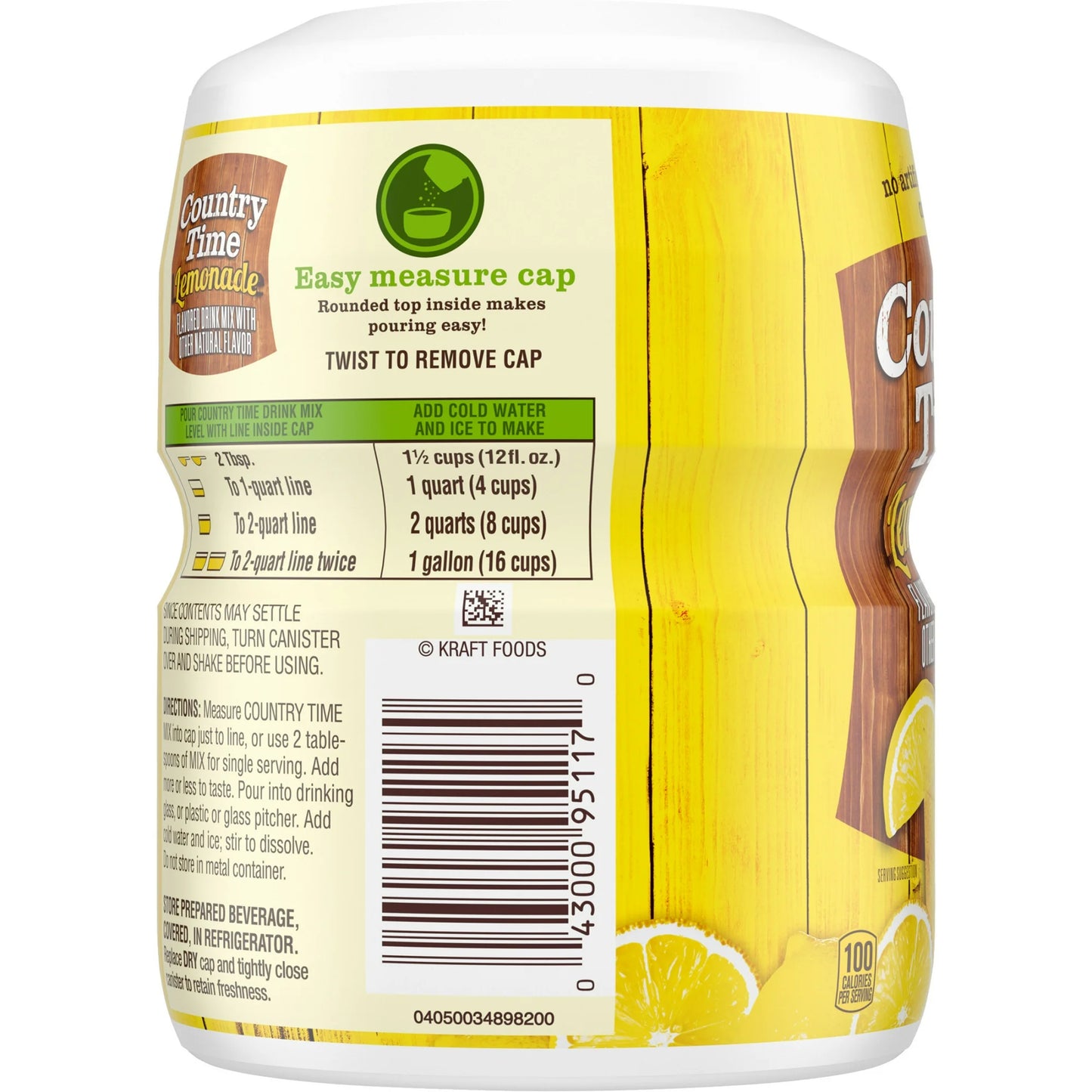 Country Time Lemonade Naturally Flavored with other natural flavor Powdered Drink Mix, 19 oz Canister