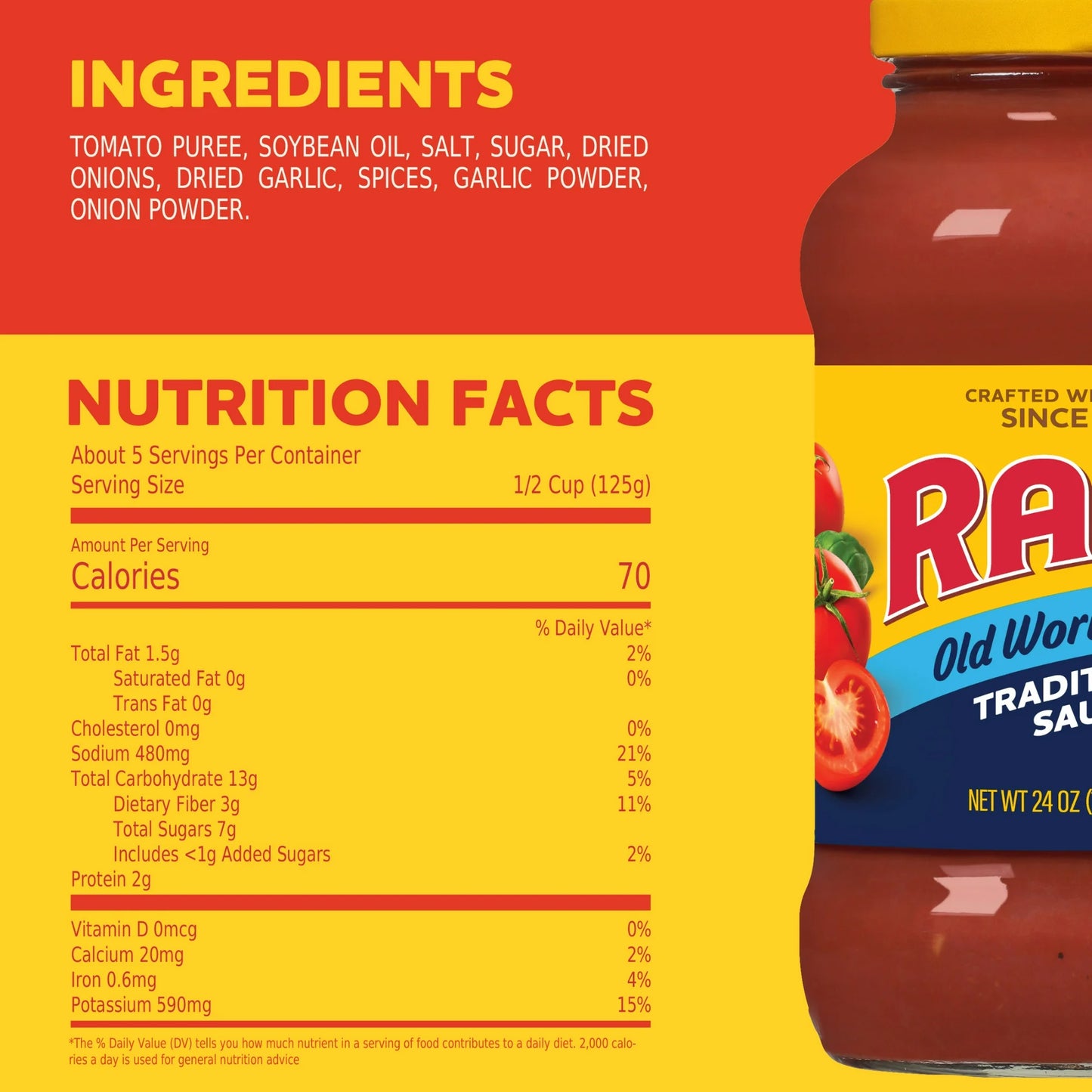 Ragu Old World Style Traditional Pasta Sauce, 24 oz