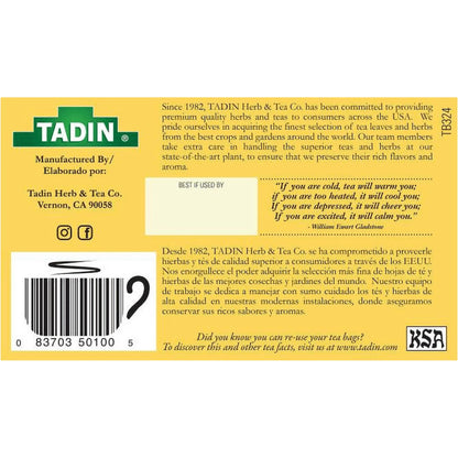 Tadin Chamomile Tea, Herbal Tea, Caffeine-Free Tea, Herbal Tea Bags, 24 Count, Pack of 1
