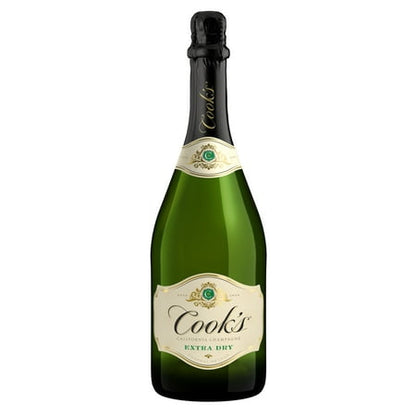 Cook's California Champagne Extra Dry, White Sparkling Wine, 750 mL Bottle