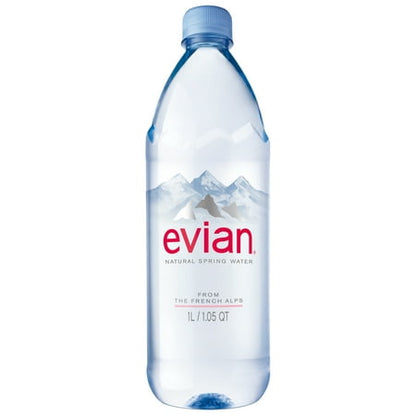 Evian Natural Spring Water, Naturally Filtered, 1 Liter Bottle (33.8 Fluid Ounces) (B01J86LE10)