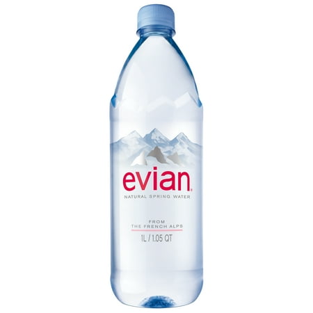 Evian Natural Spring Water, Naturally Filtered, 1 Liter Bottle (33.8 Fluid Ounces) (B01J86LE10)