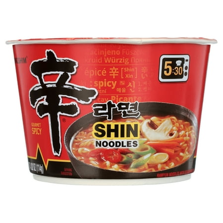 Nongshim Shin Ramyun Spicy Beef Ramen Noodle Soup Big Bowl  4.02oz X 1 Count  Shelf-Stable
